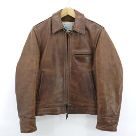 【中古】AERO LEATHER｜エアロレザー レザージャケット ブラウン サイズ：36【f093】