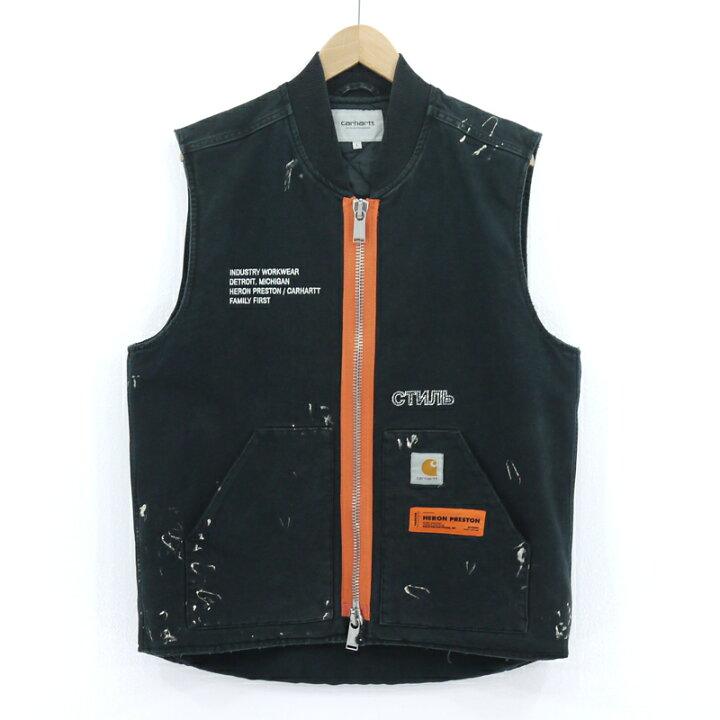 楽天市場】【中古】HERON PRESTON×Carhartt WIP｜ヘロン・プレストン×カーハート HP CARHARTT VEST ウォッシュ・ペイント加工ベスト ブラック サイズ：L【f108】 :