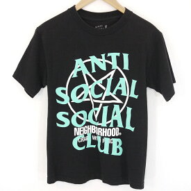 【中古】ANTI SOCIAL SOCIAL CLUB×NEIGHBORHOOD/アンチソーシャルソーシャルクラブ×ネイバーフッド ASSC. F&F/C‐TEE. SS 半袖Tシャツ サイズ：S カラー：ブラック【f103】