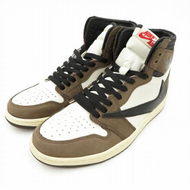 【中古】NIKE｜ナイキ ×Travis Scott Air Jordan 1 Retro High OG/×トラヴィス・スコット エアジョーダン1 レトロ ハイ OG CD4487-100 スニーカー ブラウン サイズ：27cm【f126】