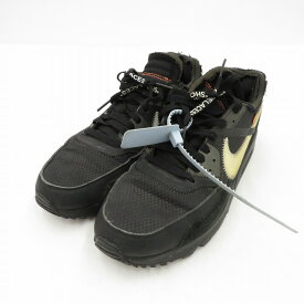 【中古】NIKE｜ナイキ ×OFF-WHITE AIR MAX 90 BLACK/CORN/×オフホワイト エアマックス90 ブラック/コーン AA7293-001 スニーカー ブラック サイズ：28.5cm【f126】