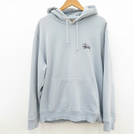 【中古】STUSSY｜ステューシー BASIC STUSSY HOOD SWEAT/ベーシック ステューシー フーディー スウェット 1924649 パーカー長袖 ブルー サイズ：L / ストリート【f103】