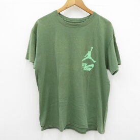 【中古】NIKE × Travis Scott｜ナイキ × トラヴィス スコット Jordan Cactus Jack Highest T Shirt Olive ジョーダン Tシャツ 半袖 オリーブ サイズ：L / ストリート【f103】