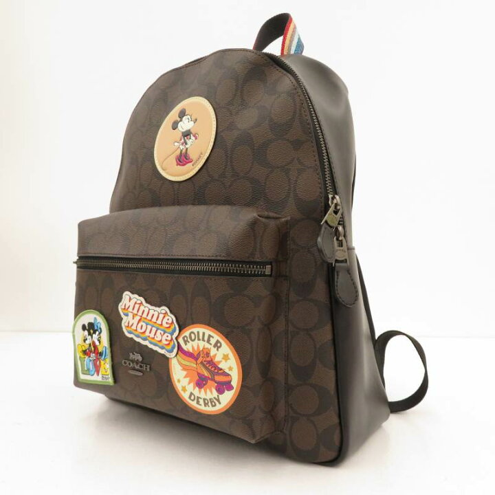 楽天市場 中古 Coach Disney コーチ ディズニー F ミッキーコラボ バックパック リュックサック アウトレット ブラウン F122 お宝市番館