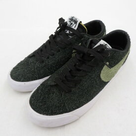 【中古】NIKE｜ナイキ Stussy × Nike SB Blazer Low "Black/Palm Green"/ステューシー × ナイキSB ブレーザー ロー "ブラック/パーム グリーン" BQ6449-001 スニーカー グリーン サイズ：26.5cm【f126】