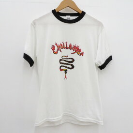 【中古】CHALLENGER｜チャレンジャー BURNING SNAKE RINGER TEE Tシャツ半袖 ホワイト サイズ：M / ストリート【f103】