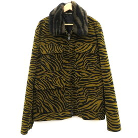 【中古】BOTTEGA VENETA｜ボッテガヴェネタ Fur Collar Zebra Jacket/ファーカラーゼブラジャケット　523984 イエロー サイズ：54【f108】