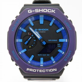 【中古】CASIO｜カシオ G-SHOCK ジーショック Throwback スローバック デジタル 腕時計 GA-2100THS ブラック × ブルー【f131】