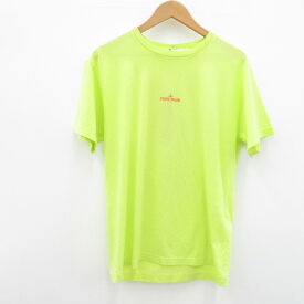 【中古】STONE ISLAND｜ストーンアイランド ガーメントダイ センターロゴ バックグラフィック Tシャツ 半袖 ライトグリーン サイズ：L【f108】