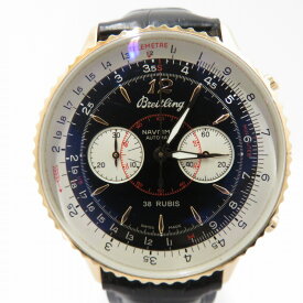 【中古】BREITLING｜ブライトリング ナビタイマー01 K18PG 38mm アナログ 自動巻き 腕時計 日本限定100本（052/100） ブラック【f132】