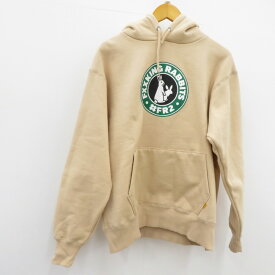 【中古】#FR2｜エフアールツー Circle Logo Hoodie サークルロゴ フーディ パーカー 長袖 ベージュ サイズ：L / ストリート【f103】