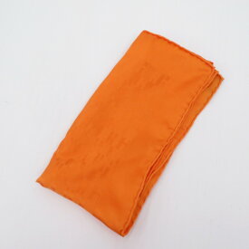 【中古】HERMES｜エルメス ポケットチーフ スカーフ グランH シルク オレンジ サイズ：-【f135】