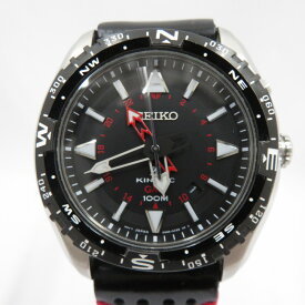 【中古】SEIKO｜セイコー プロスペックス キネティック GMT 海外モデル アナログ 自動巻き 腕時計 SUN049P2 ブラック【f131】