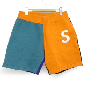 Supreme シュプリーム 19ss S Logo Colorblocked Sweatshort カラーブロック スウェットショーツ ハーフパンツ Mサイズ ※中古