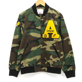 Supreme シュプリーム Cadet Varsity Camo Letterman Jacket 迷彩 バーシティジャケット Mサイズ ※中古