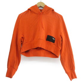 Y-3 ワイスリー W STACKED BADGE CROPPED HOODY クロップド丈 パーカー FJ0283 レディース XSサイズ ※中古