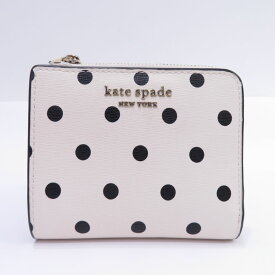 Kate Spade ケイトスペード L字ファスナー スペンサー カバナ ドット 二つ折り財布 PWRU7930 ※中古