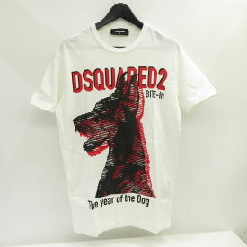 DSQUARED2 ディースクエアード 18SS The Year of The Dog T-Shirt 半袖Tシャツ S74GD0402 Mサイズ ホワイト ※中古