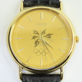 SEIKO セイコー 長野オリンピック記念モデル 7N21-8A00 ゴールド文字盤 クオーツ 腕時計 ※中古　