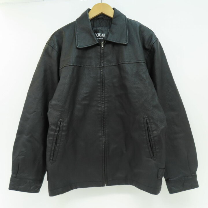 楽天市場】COUGAR クーガー レザージャケット Lサイズ ブラック ※中古 