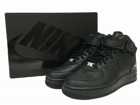 【未使用】NIKE × Supreme AIR FORCE 1 MID SP "Black" FW24 FZ8784-001 ナイキ×シュプリーム エアフォース1 ミッド "ブラック" FW24 スニーカー 27.0cm【長崎時津店】