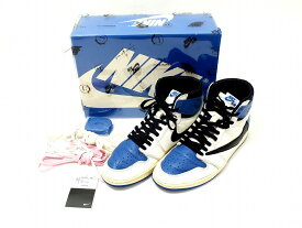 "【中古】 Travis Scott × fragment design × Nike Air Jordan 1 Retro High OG SP ""Military Blue"" DH3227-105 29.5cm トラヴィススコット × フラグメントデザイン × ナイキ エアジョーダン1 レトロ ハイ OG SP ""ミリタリーブルー" 【鹿屋店】