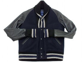 【中古】MIHARA YASUHIRO ショール カラー レザー スタジャン 41161284 "ミハラ ヤスヒロ" 46サイズ ネイビー メンズ アウター【鹿屋店】