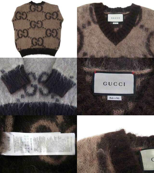 楽天市場】【中古】GUCCI“グッチ”GG柄 モヘア Vネック ニットセーター 