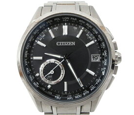 【中古】CITIZEN “シチズン” ATTESA ECO-DRIVE アテッサ エコ・ドライブ GPS衛星電波 サテライトウェーブ スーパーチタニウム チタン ソーラーウォッチ 腕時計 MADE IN JAPAN CC3010-51E F150-T021581 シルバー ブラック【鹿児島店】