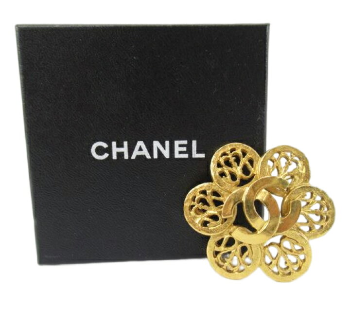楽天市場】【中古】CHANEL“シャネル”フラワーモチーフ ゴールド 