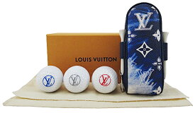 【中古】LOUIS VUITTON “ルイヴィトン” モノグラム・バンダナ ゴルフセット・アンドルーズ ポーチ ゴルフボール ティー GI0768 ブルー系【鹿児島店】