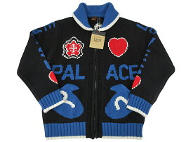 【未使用】PALACE×EVISU “パレス×エヴィス” 23SS COWICHAN KNIT カウチン ニットジャケット ジップカーディガン タグ付き P24EVKW001 サイズM ブラック【鹿児島店】