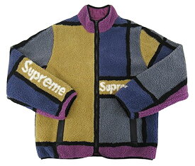 【中古】Supreme “シュプリーム” 20AW Reversible Colorblocked Fleece Jacket リバーシブル カラーブロック フリースジャケット ボア マルチ サイズM パープル【鹿児島店】