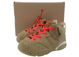 【中古】NIKE×Travis Scott “ナイキ×トラヴィス スコット” AIR JORDAN 6 RETRO SP (TD) "BRITISH KHAKI" エアジョーダン6 レトロ ブリティッシュ カーキ キッズ DH0692-200 スニーカー 13.0cm【鹿児島店】