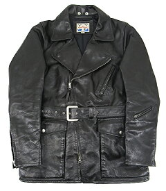 【中古】Dry Bones “ドライボーンズ” ホースハイド カーコート レザージャケット ダブル ライダース 馬革 サイズ36 ブラック【鹿児島店】