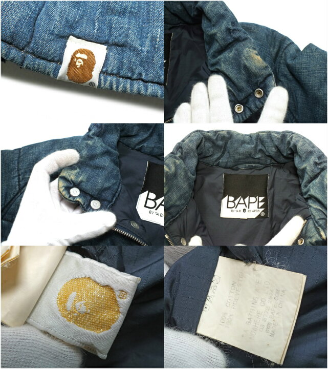 楽天市場】【中古】A BATHING APE デニム 中綿 ジャケット 