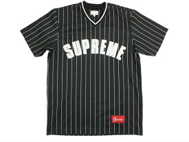 【中古】Supreme Pinstripe Baseball Jersey 17SS "シュプリーム ベースボールジャージー ブラック"【都城店】