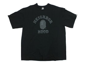 【中古】NEIGHBORHOOD x A BATHING APE BAPE NBHD TEE 222NOAPN-CSM04S "ネイバーフッド × ア ベイシング エイプ Tシャツ ブラック"【都城店】