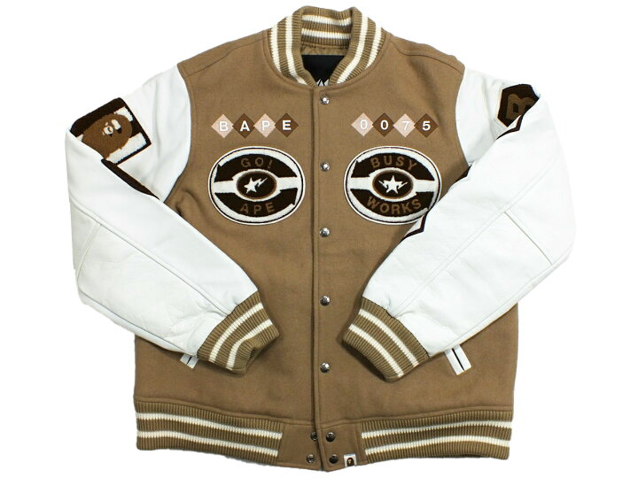 楽天市場】【中古】A BATHING APE フルデコ 袖レザー スタジャン 