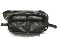 【中古】PORTER TANKER LEATHER WAIST BAG "吉田カバン ポーター タンカー レザー ウエストバッグ"【都城…