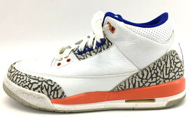 【中古】【25cm】NIKE ナイキ GS AIR JORDAN 3 RETRO GSエアジョーダン3レトロ Knicks ニックス 398614-148 2019年 スニーカー スニーカー 【一宮店】