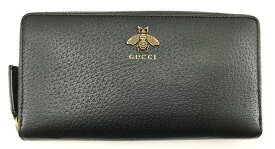 【中古】GUCCI グッチ アニマリエ ラウンドファスナー レザー ジップアラウンドウォレット メタル ビー 長財布 アーカイブモチーフ 523667 DJ20T 1000 【一宮店】