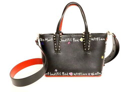 【中古】Christian Louboutin Cabata East West Mini Tote Bag "クリスチャンルブタン カバタ ミニ トートバッグ ペイント 2WAYショルダーバッグ"【加納店】
