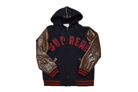 【中古】Supreme Hooded Varsity Jacket 12AW "シュプリーム フーデッド バーシティジャケット 袖レザースタジャン"【加納店】