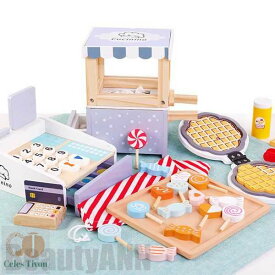 新生活 木製 おままごと ワッフル キャンディ ポップコーン キャッシャーセット ごっこ遊び 木のおもちゃ 子供 キッズ 木のおままごと 女の子 男の子 ままごと 学習 知育玩具 出産祝い 入園お祝い 親子遊び 誕生日 バースデー