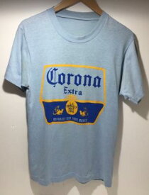 ヴィンテージ 半袖Tシャツ Corona コロナビール 70's-80's ライトブルー(L)【中古】 古着 メンズファッション 53FT0904491