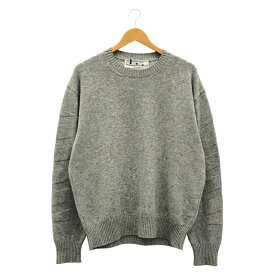 【中古】OFF-WHITE クルーネックカシミアニットセーター L OMHE061F20KNI001 グレー オフホワイト[10]