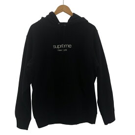 【中古】Supreme　Classic Logo Shop Hooded Sweatshirt　L　ブラック[66]