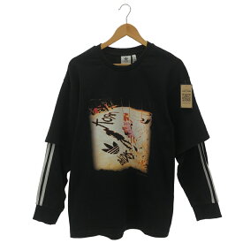 【中古】adidas×Korn LONGSLEEVE ブラック サイズL JG1338 アディダス コーン 長袖Tシャツ[24]
