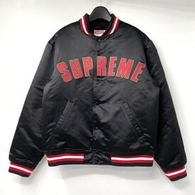【中古】Supreme21SS × Mitchell&Ness Satin Varsity Jacket サイズM ブラック シュプリーム×ミッチェルアンドネス[17]